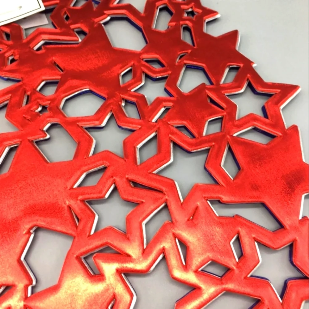 6pc 4th of July Cut Out Stars Vinyl Placemat Set Patriotic Indoor Outdoor Decor